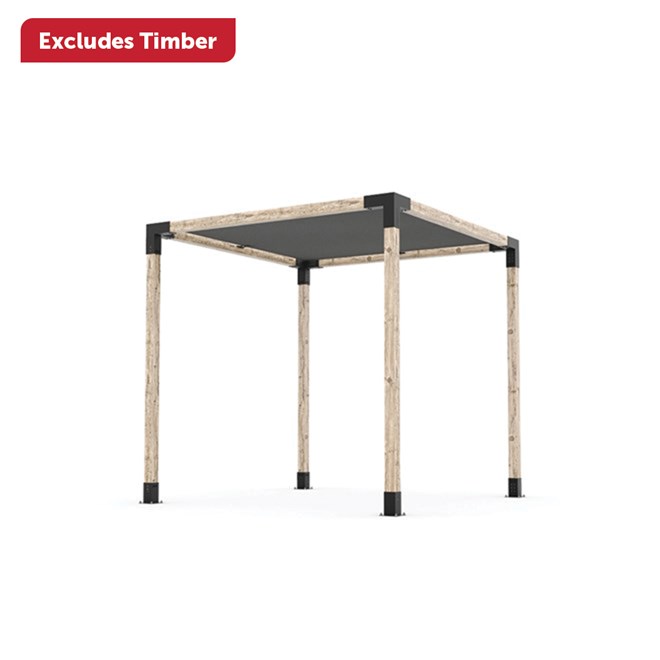 Toja Grid 2.44 x 2.44 Pergola Kit with Shade Sail