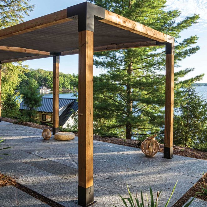 Toja Grid 2.44 x 2.44 Pergola Kit with Shade Sail