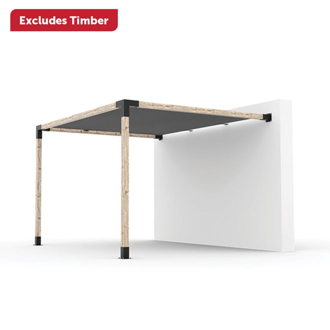 Toja Grid 3.05 x 3.66 Wall Mount Pergola Kit with Shade Sail