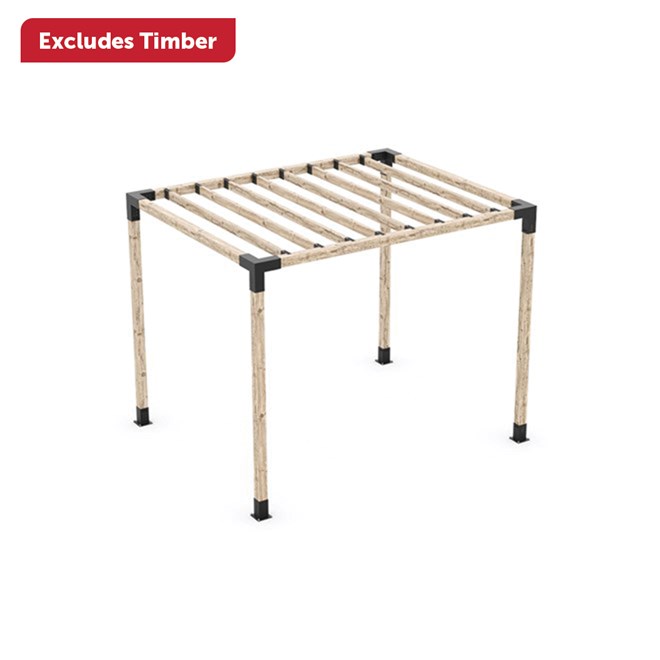 Toja Grid Pergola Kit with KNECT Top Rafter Brackets