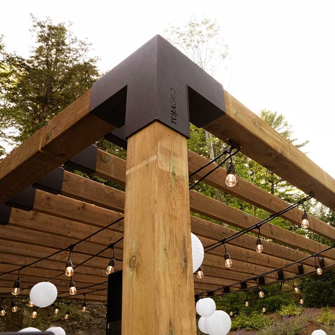 Toja Grid Pergola Kit with KNECT Top Rafter Brackets