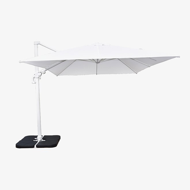 3x4m Rectangular Deluxe Cantilever Umbrella White