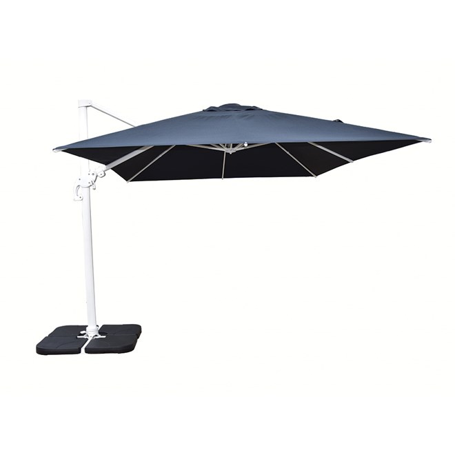 3x4m Rectangular Deluxe Cantilever Umbrella Charcoal