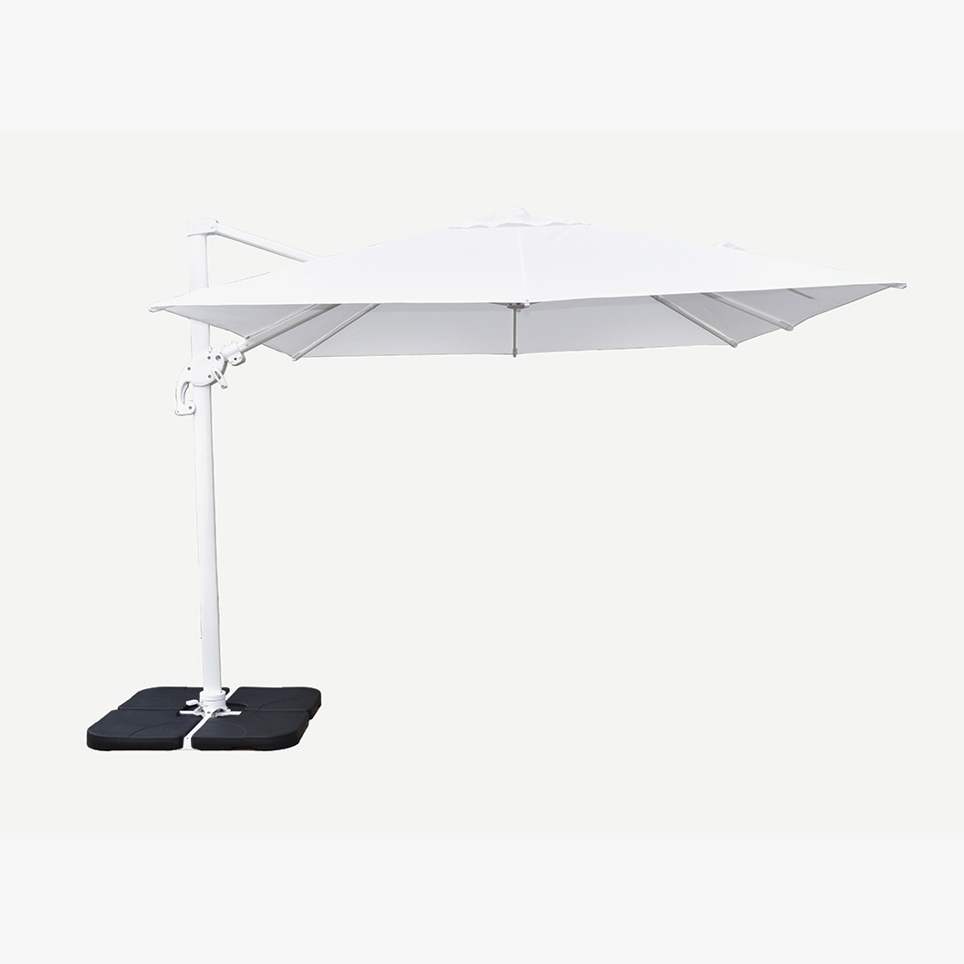 3x3m Sqaure Deluxe Cantilever Umbrella White