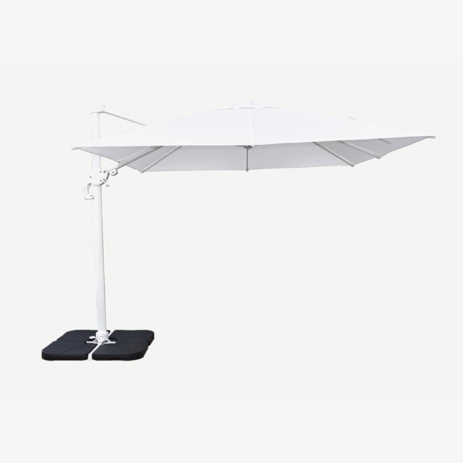 3x3m Sqaure Deluxe Cantilever Umbrella White