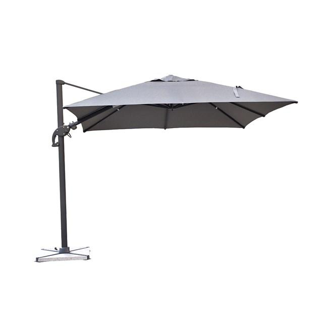 3x3m Square Cantilever Umbrella Grey