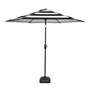 2.7m Hexagonal Porch Umbrella Black and White Striped