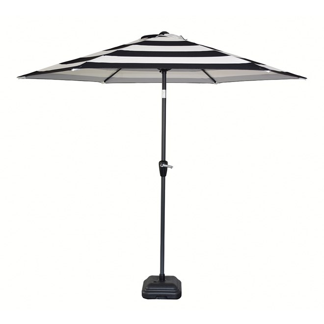 2.7m Hexagonal Porch Umbrella Black and White Striped