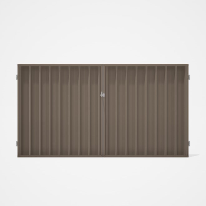 Good Neighbour® Superdek® Double Gate Standard .32 BMT 1.8m High Sheet: Beige, Frame: Beige