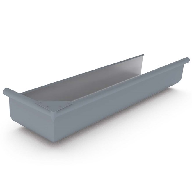 Quad Gutter 150 Return Stop End Left Hand Armour Grey